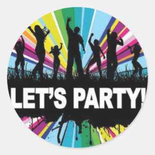 Lets Party Ronde Sticker