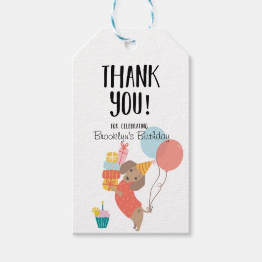 Let's Paw-ty, Dog Birthday, Puppy Party Cadeaulabel (Voorkant)