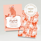 Let's Pawty Cute Kitty Cat Birthday Kaart