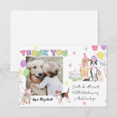 Lets Pawty Dog premier anniversaire Carte de remer (Devant / Derrière)