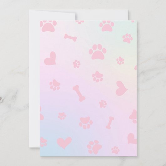 Lets Pawty Puppy Verjaardagsfeestje Meisje 9e Verj Kaart (Achterkant)