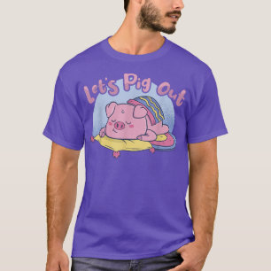 Let's Pig Out BBQ Varkensrooster Barbecue T-shirt