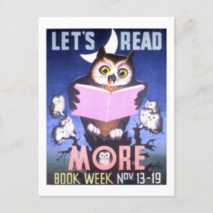"Let's Read More" Week van het Uilenboek Briefkaart