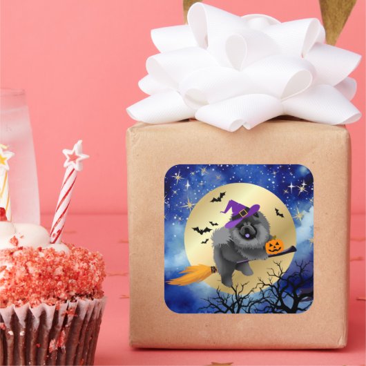 LETS RIDE Black Chow dog Halloween stickers (Feest)