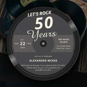 Let's Rock 50 jaar platenlabel Verjaardag Kaart