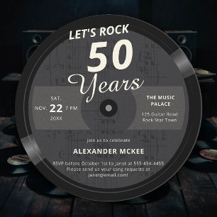 Let's Rock 60 Jaar  Muziek LP 60e Verjaardag Kaart