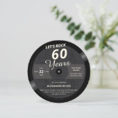 Let's Rock 60 Jaar  Muziek LP 60e Verjaardag Kaart (Staand voorkant)