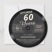 Let's Rock 60 Jaar  Muziek LP 60e Verjaardag Kaart (Voorkant)