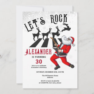 Let's Rock N Roll Santa Reindeer Rockin' Verjaarda Kaart