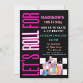 Let's Roll For, Roller Skate Glowfeest Kaart (Voorkant)