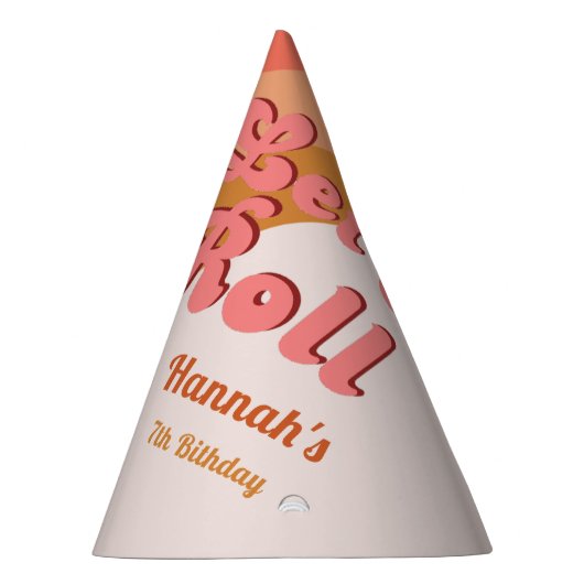 Let's Roll Retro Groovy Roller Schaats Verjaardag Feesthoedjes (Rechts)