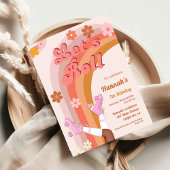 Let's Roll Retro Groovy Roller Schaats Verjaardag Kaart