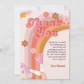 Let's Roll Retro Groovy Roller Skat Dank u kaart (Voorkant)