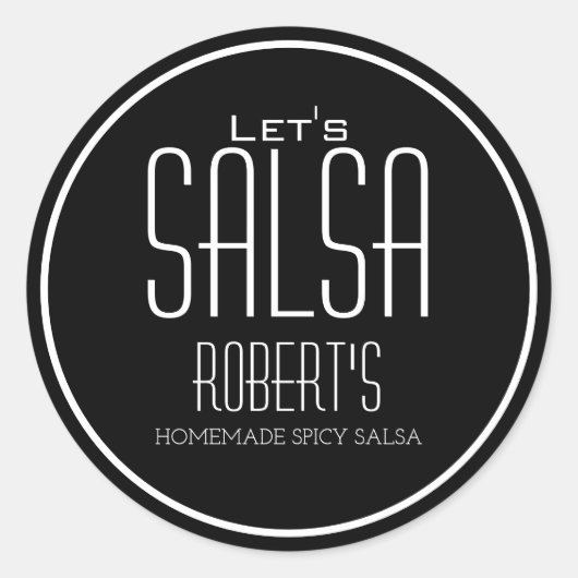 "Let's Salsa" Étiquette de salsa maison personnali (Devant)