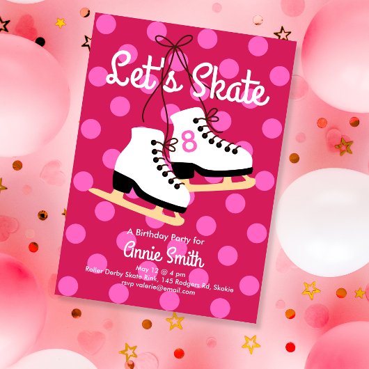 Let's Skate Ice Skate Party Kaart