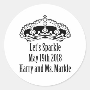 Let's Sparkle Harry & Meghan, 19 mei 2018 Ronde Sticker