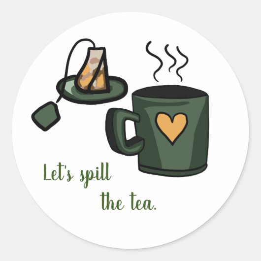 Let's spill the tea sticker scrapbook etiket (Voorkant)