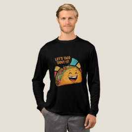 Let's Taco 'Bout It - Funny Happy Taco Cartoon Tri-Blend Shirt