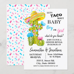 Lets taco over het baby-geslacht onthult cactus kaart