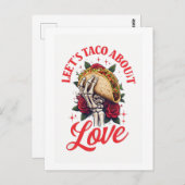 Lets Taco Over Liefde Skelet Hand en Rozen Briefkaart (Voorkant / Achterkant)