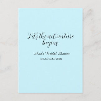 lets the adventure begins bridal shower add name d briefkaart