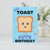 Lets Toast Blue Happy Birthday carte de voeux (Debout devant)