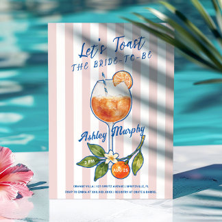 Let's Toast Oranje Spritz Bruiloftsfeest Kaart