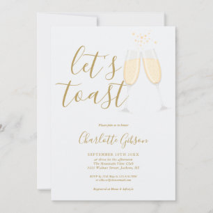 Let's Toast Script Bruiloft Gold Kaart