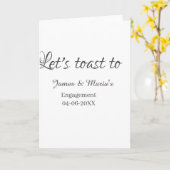 Let's toast to engagement party name date elegant kaart (Gele Bloem)