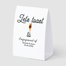 Let's toast to engagement party name date glass