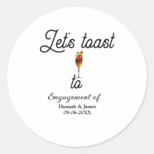 Let's toast to engagement party name date glass