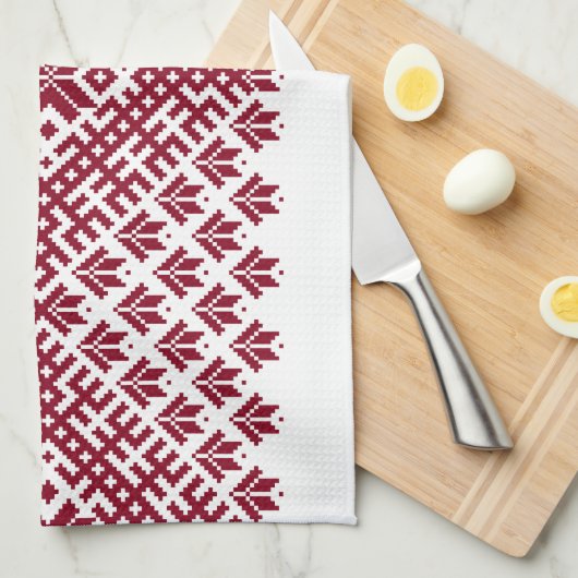 Lets traditioneel continu patroonweefsel theedoek (Quarter Fold)