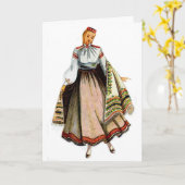 Lets traditioneel kostuumwenskaart kaart (Gele Bloem)