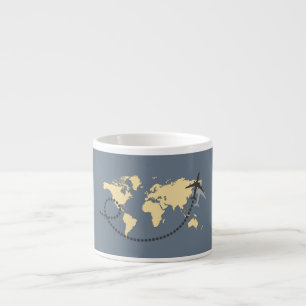 Let's travel the world illustration espresso kop