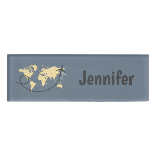 Let's travel the world illustration naambadge