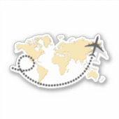 Let's travel the world illustration sticker (Voorkant)