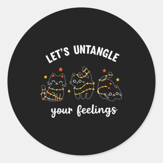Let's Untangle Your Feelings School Counselor Chri Ronde Sticker (Voorkant)