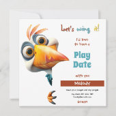Let's Wing It Playdate Invitation Kaart (Voorkant)