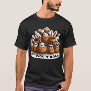 "Lets Work and Roll" Grappig Dim sum T-shirt