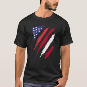 Letse Amerikaans geteelde vlag USA Patriot-erfgoed T-shirt