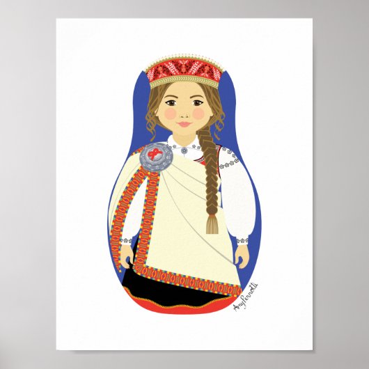Letse bruine Matryoshka-poster Poster (Voorkant)