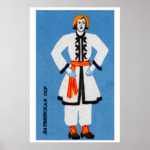 Letse Man Luciferdoosje Kunstprint, Vintage Volksk Poster