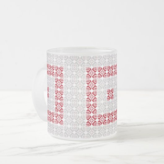 Letse morning SUN geometrisch patroon I Matglas Koffiemok (Voorkant links)