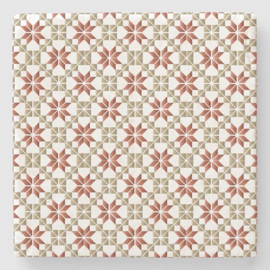 Letse morning SUN geometrisch patroon IX Stenen Onderzetter (Voorkant)