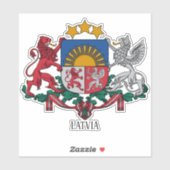 Letse nationale wapenschild patriottisch sticker (Vel)