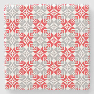 Letse ochtend-ZUN geometrisch patroon VI Stenen Onderzetter