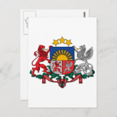 Letse staatsmunt heraldry symbool briefkaart (Voorkant / Achterkant)