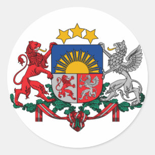Letse staatsmunt heraldry symbool ronde sticker