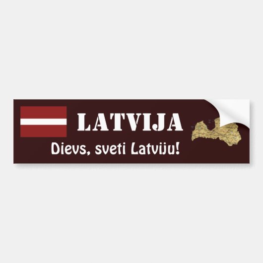 Letse vlag + kaartBumpersticker Bumpersticker (Voorkant)