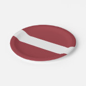 Letse vlag (Lets) Papieren Bordje (Gekanteld)